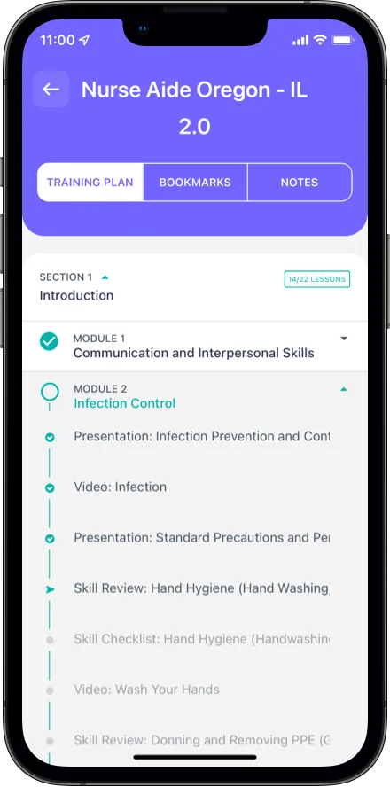 Relias Live training plan screenshot